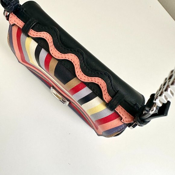 FENDI Leather Wave Shoulder Crossbody Bag in Rainbow Multicolor - Picture 6 of 11
